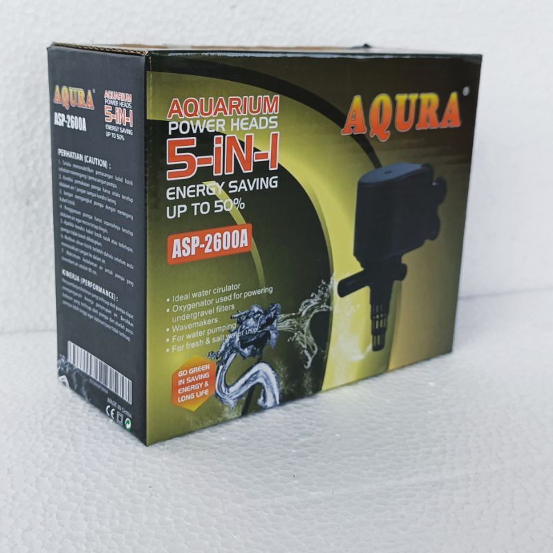 AQURA ASP 2600 mesin pompa celup aquarium kolam waterpump water pump filter submersible akuarium ph power heads 2000 Lph keatas liter per jam