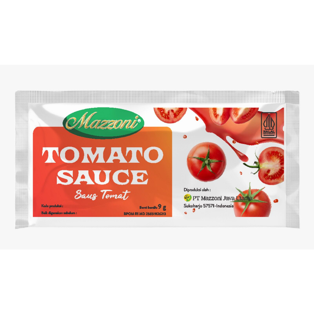 

Mazzoni Tomato Sauce Sachet 9 Gram isi 24 Pcs