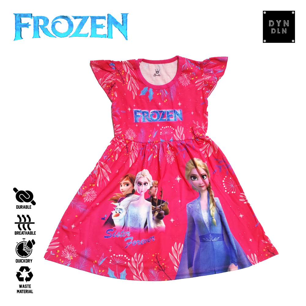 Daster Frozen Anak Cewe Pink/ Daster Anak Frozen/ Baju Main Anak Frozen/ Baju Tidur Anak Frozen