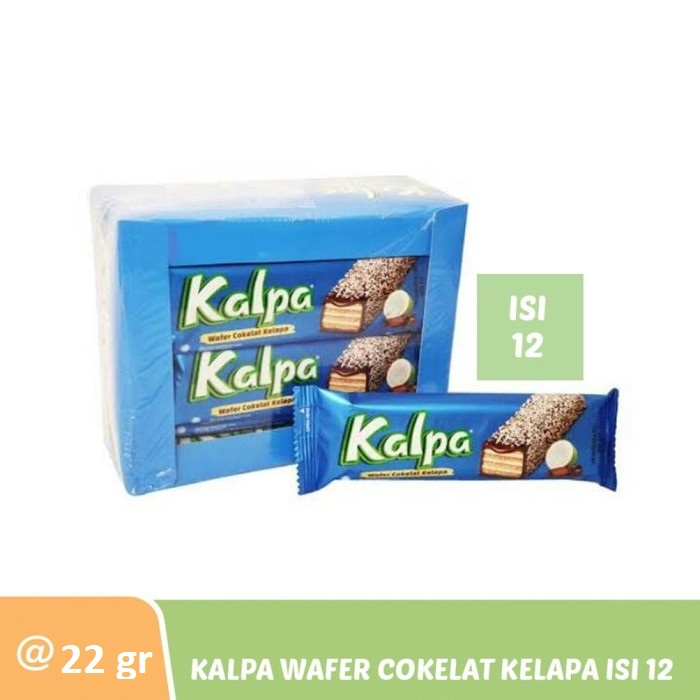 

{ PerBox isi 12} Kalpa Wafer Cokelat dengan tabuaran Kelapa / 12pcs x 22gr