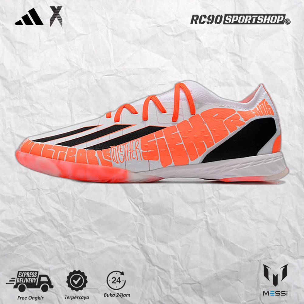 Sepatu Futsal Adidas X Speedportal.1 White Orange IN