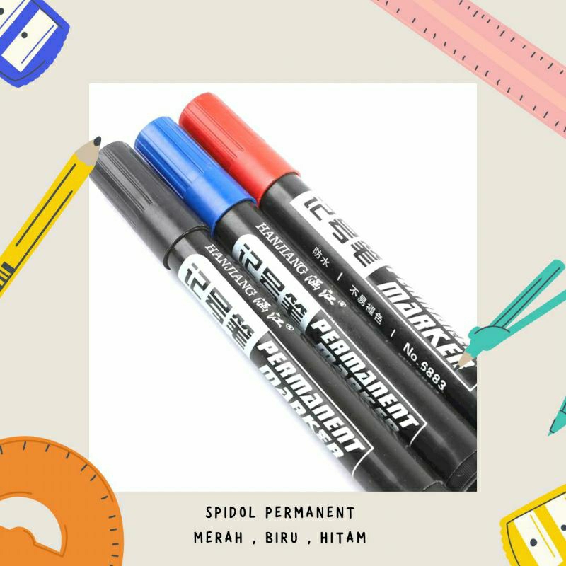 

SPIDOL HONGYUN PERMANENT MARKER DAN WHITEBOARD ALAT TULIS SEPIDOL HITAM BIRU DAN MERAH