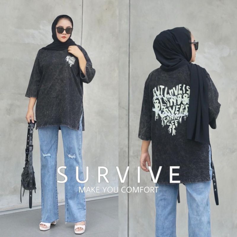 SURVIVE TUNIK OVERSIZE WASHING SAND WASH