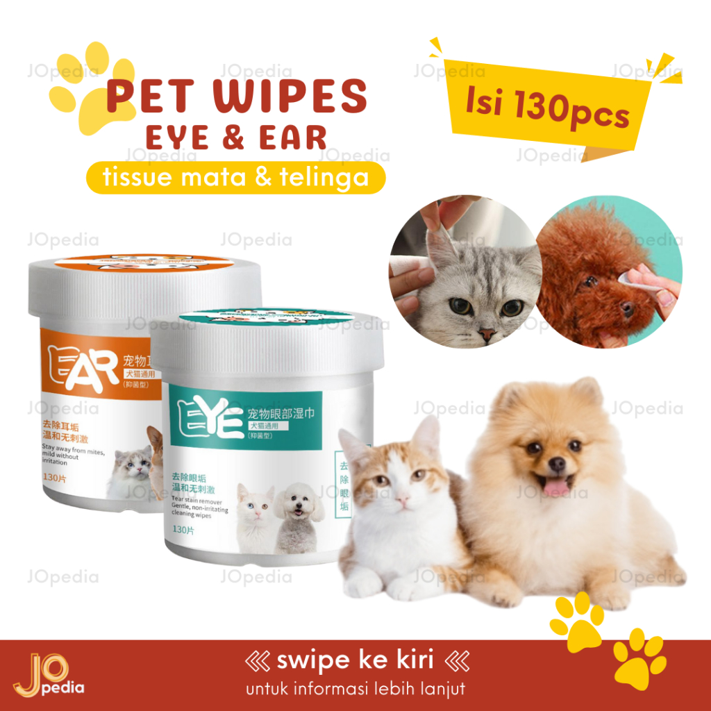 PET EYE WIPES EAR Tisu Basah Mata Telinga Kucing Anjing Pembersih Tear Stain Tissue