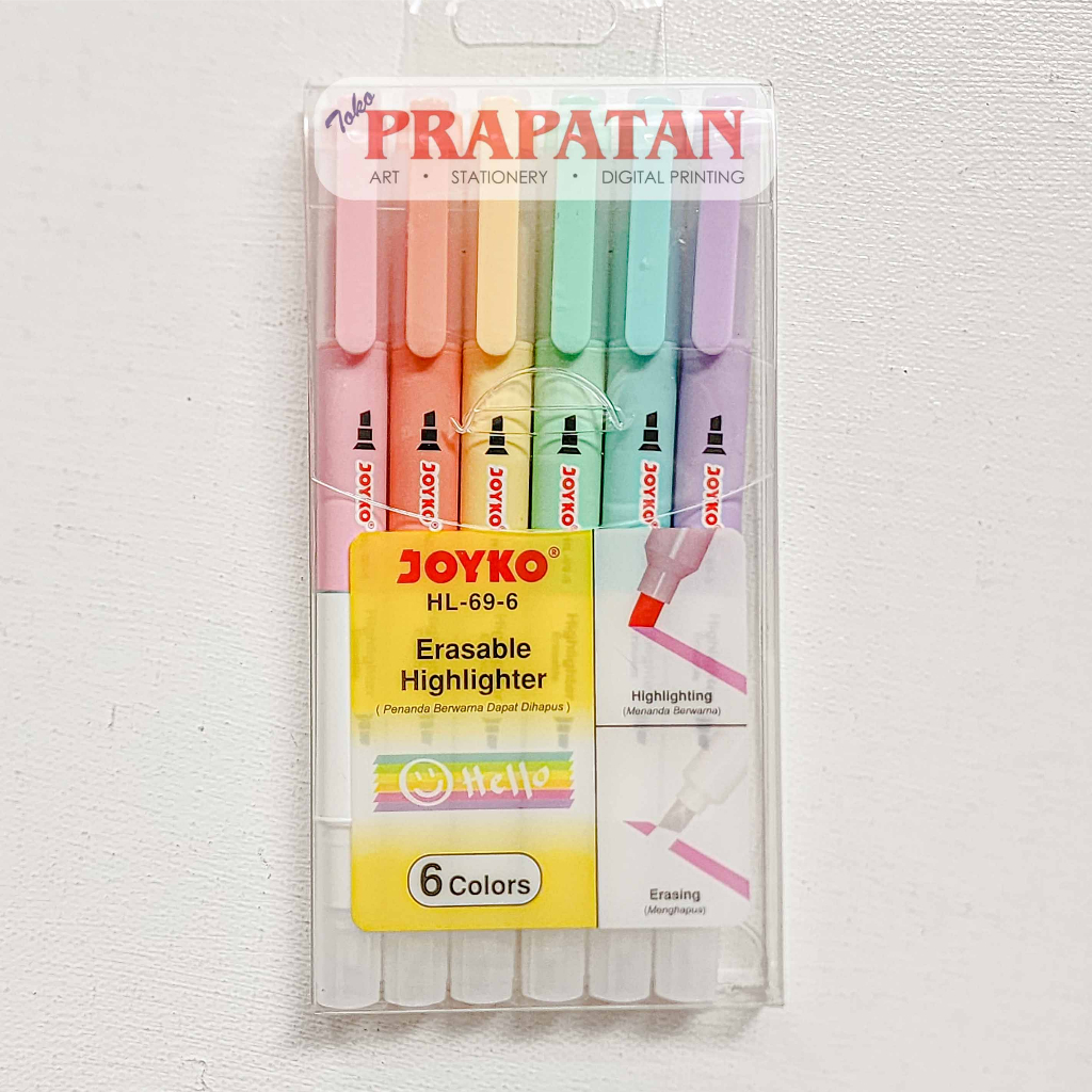 

Joyko HL-69-6 Erasable Highlighter Set 6c | Penanda Warna