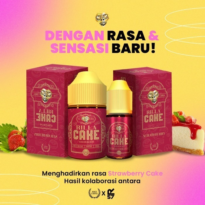 CAKERILLA V2 STRAWBERRY 60ML FREEBASE BY IJC x HERO57 ORIGINAL!!