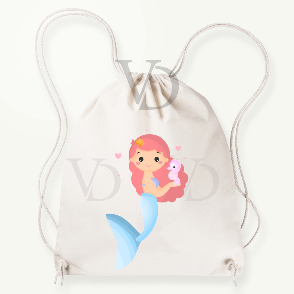 tas serut kanvas disney mermaid / tas gendong lucu / hampers anak ariel is mermaid