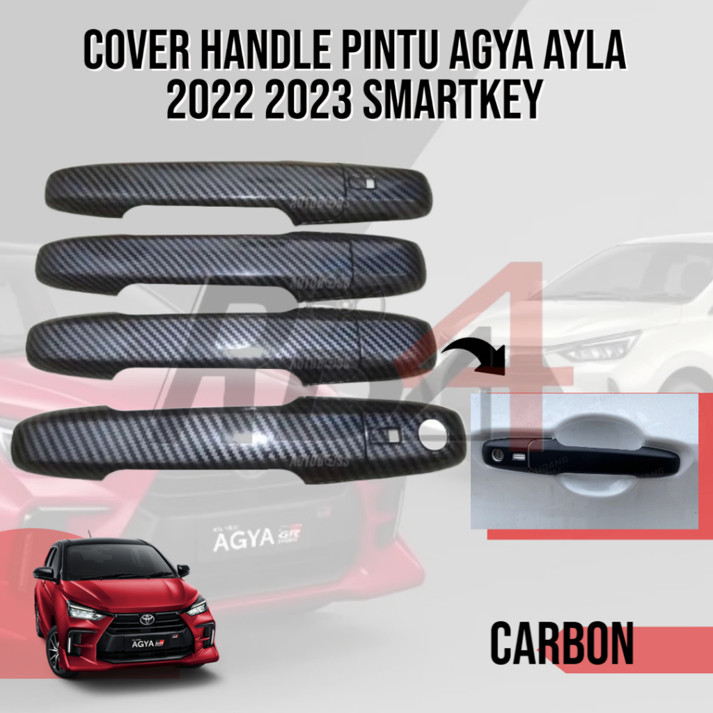 Paket Cover Handle Outer Pintu Tank Cover Mobil ALL NEW AGYA AYLA 2022 2023  2024 2025 GR SPORT Chrome Hitam Doff Carbon  Black