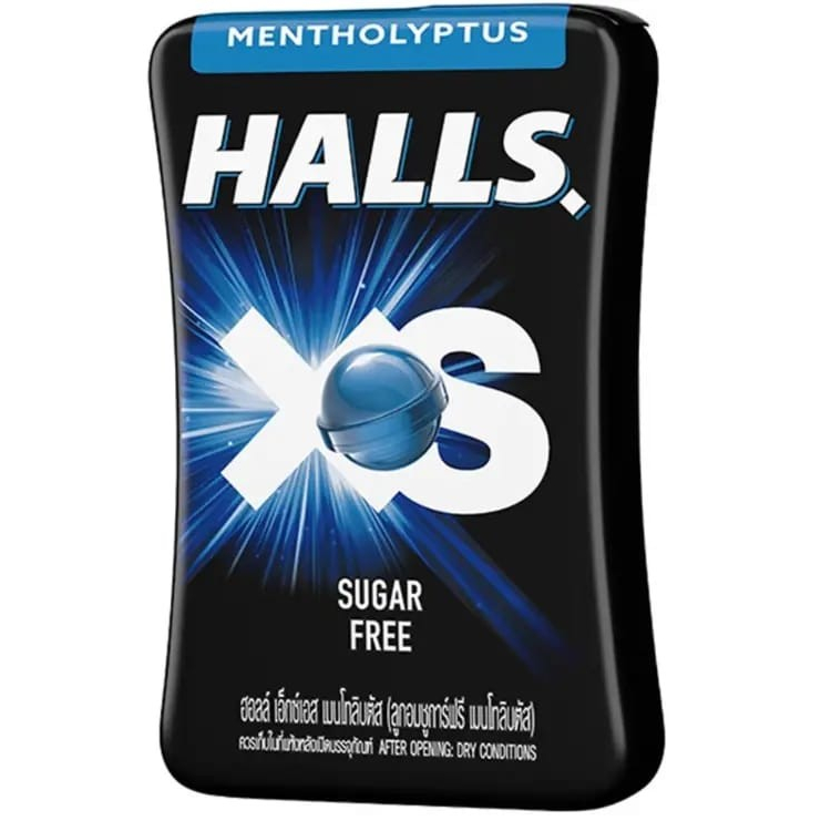 HALLS XS Sugar Free Candy Permen Bebas Gula Import