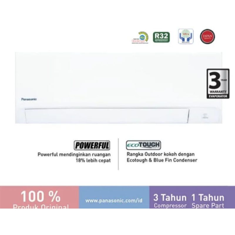 Panasonic AC Split Dinding Standard 1/2 PK  ( 0.5 PK ) - CS-YN5WKJ | YN5WKJ | YN5 WKJ