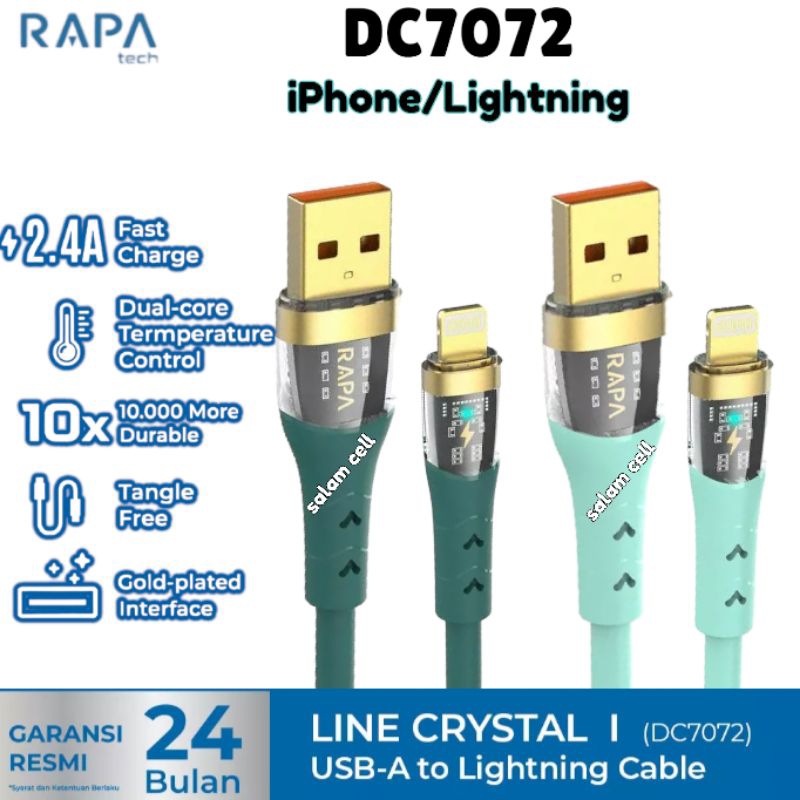 Kabel Data iPhone RAPA LINE CRSYTAL I USB-A to Lightning Cable Rapatech DC7072 Original