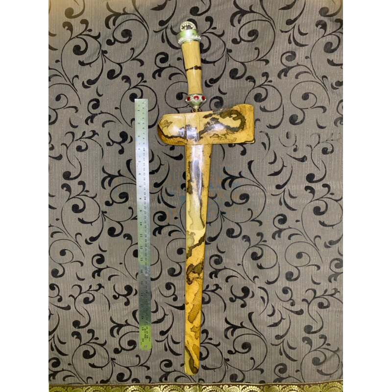 Keris Full kayu Timoho motif naga (asli dari kayu) handle kendit khas Lombok