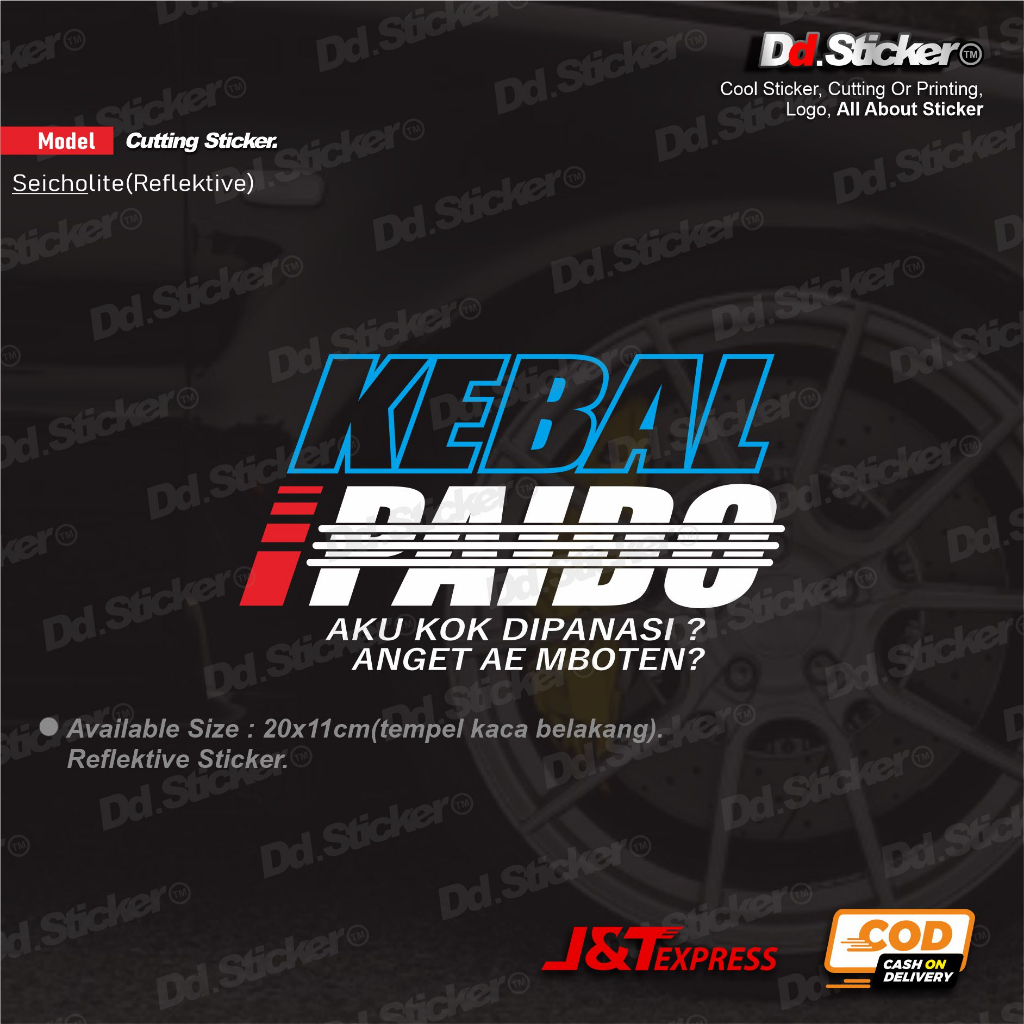 Sticker Kebal Paido 20cm Viralll Kaca Mobil Belakang