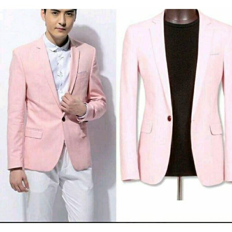 Blazer pria baby pink   Jas pria baby pink