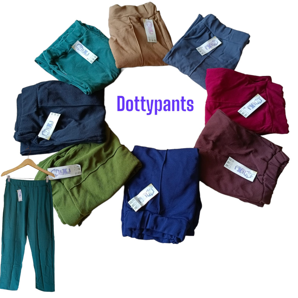 DOTY PANTS KASUAL/KERJA HARIAN ~ MELAR NYAMAN | COD✅ All Size 40kg - 80kg Ready / M-XL &amp; XXL-4L / Crepe Waffle Tebal Ringan celana panjang wanita/kantor karyawan/big size XXXL/super jumbo/bawahan muslimah