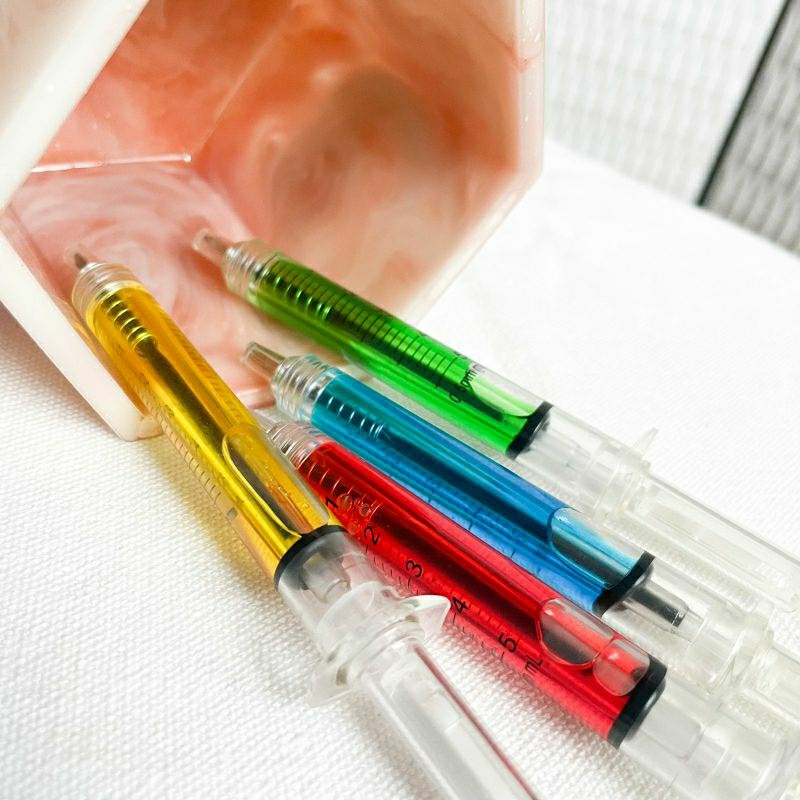 

Pulpen cetek mekanik Bentuk Suntikan cairan pen gel suntikan cairan warna warni pulpen viral unik lucu