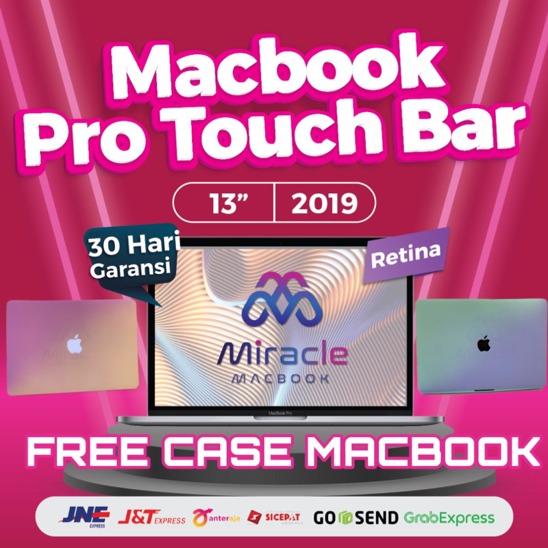 (FREE CASE) Macbook Pro Retina 13&quot; 2019 Touchbar 8/128GB 16/512GB FULL SET i5 i7