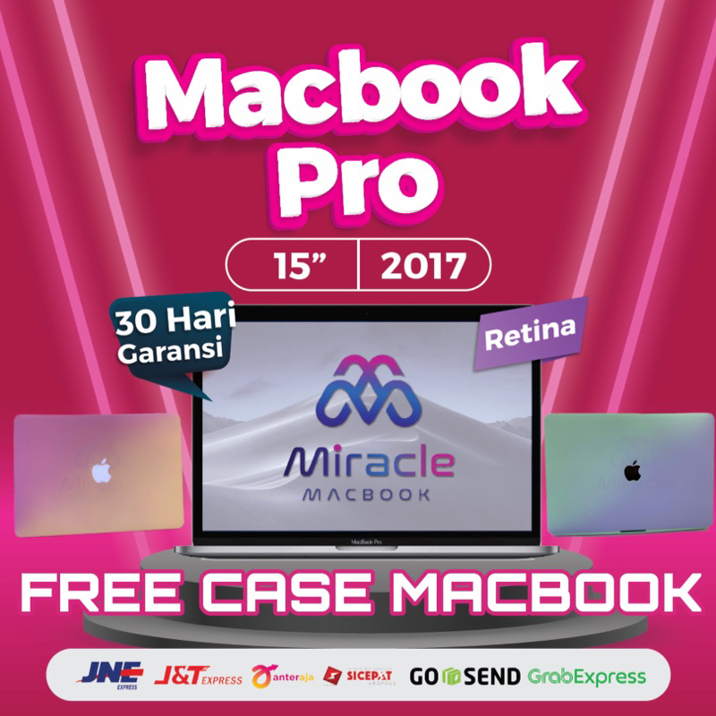 (FREE CASE) MACBOOK PRO RETINA 15&quot; 2017 RAM 16 GB SSD 256/512 GB SECOND ORIGINAL BERKUALITAS HARGA EKONOMIS
