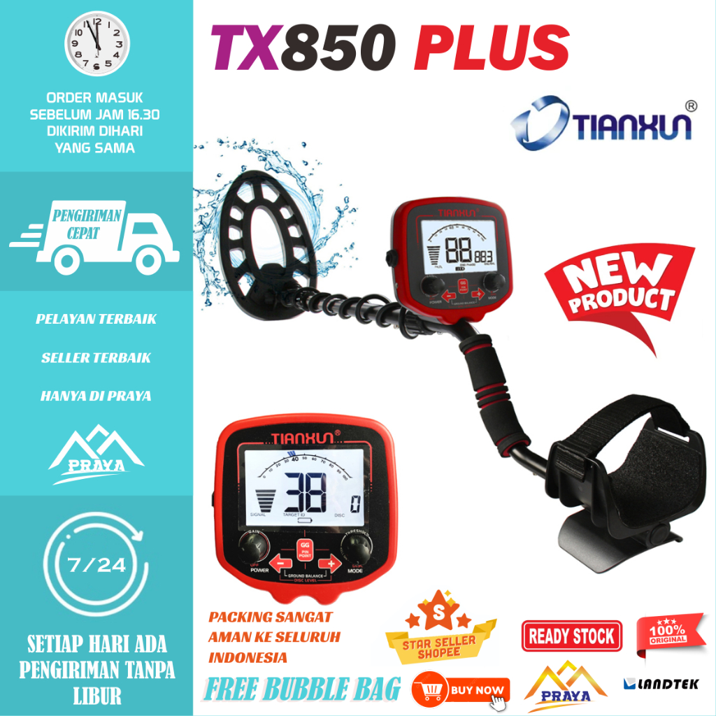 PROFESSIONAL METAL DETECTOR TX850 UNDERGROUND ALAT PENCARI EMAS TX-850 LOGAM TIANXUN