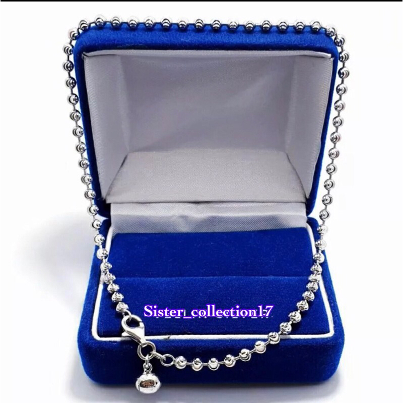 Gelang kaki biji ukir perak 925 gelang kaki wanita gelang kaki perak 925 lapis emas putih