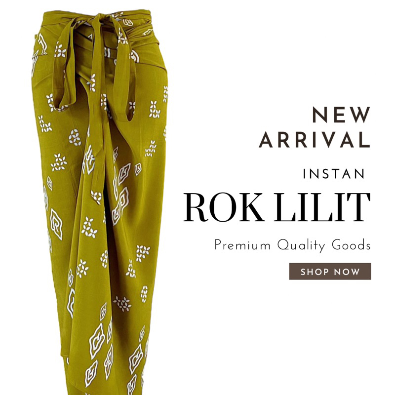 Rok Lilit Jadi Instan Wrap Skirt Batik Wanita Modern Bahan Rayon Jumputan Handmade Solo