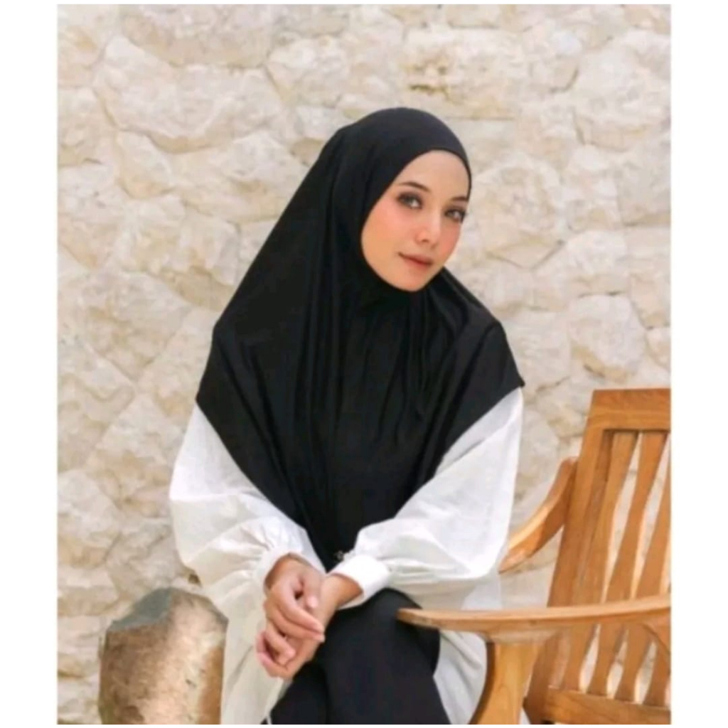 Hijab Bergo Instan Non Ped Malay | Khimar Daily Jersey Premiun L