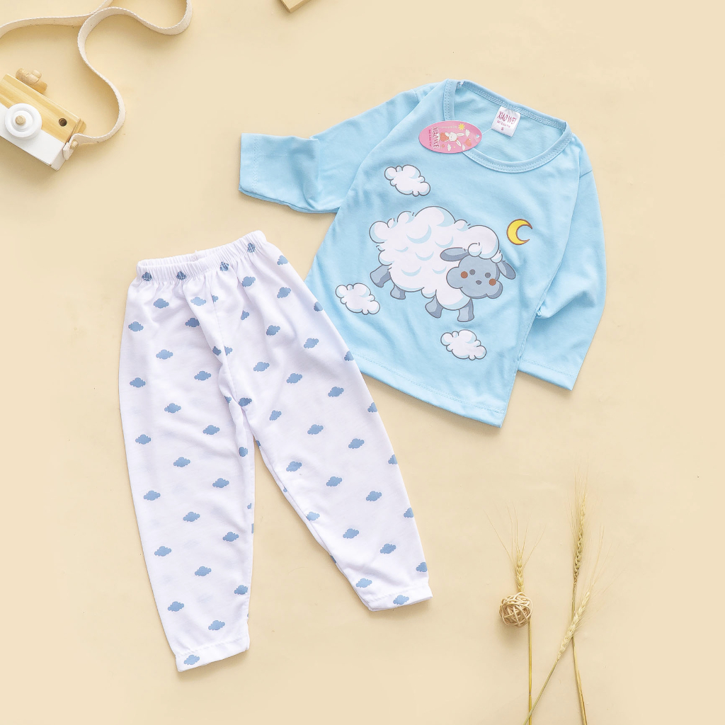 (ISI 7 SETEL) Setelan Anak &amp; Bayi Piyama Tidur / Baju Anak Anak Unisex 0 - 4 Tahun