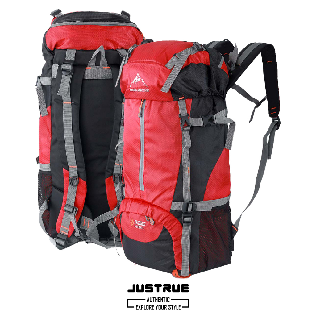 Justrue Lepus Tas Gunung 60 Liter Ransel Keril 60L Merah 120