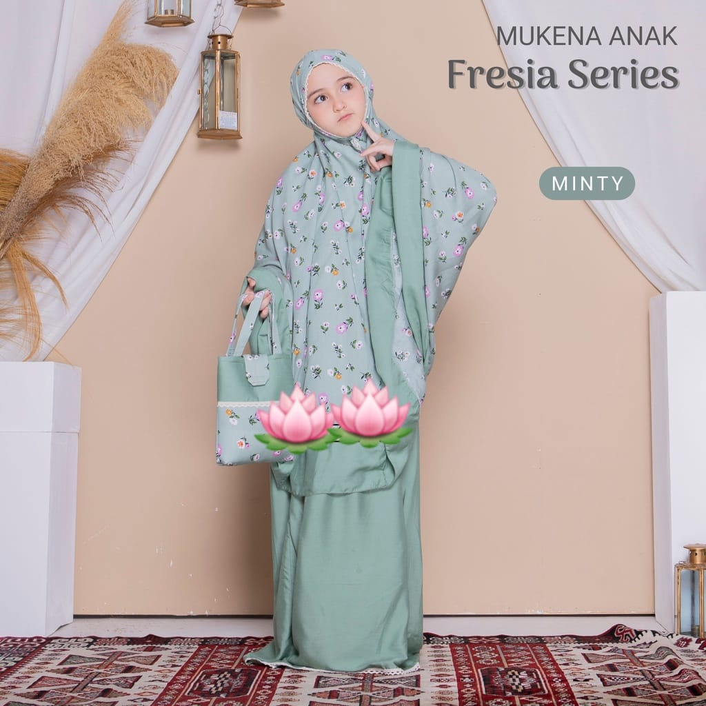 Mukena Rayon Anak premium malaikha Mukena anak motif bunga mukena anak tali karet
