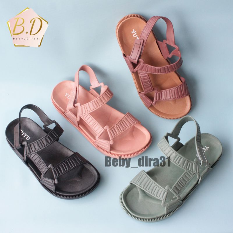 SANDAL GUNUNG JELLY WANITA EMPUK DAN RINGAN YUTU 9101-6