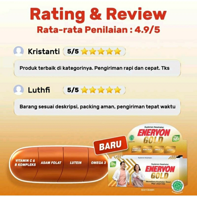 ENERVON GOLD Suplemen Kesehatan Untuk Usia Lanjut (5 kapsul )