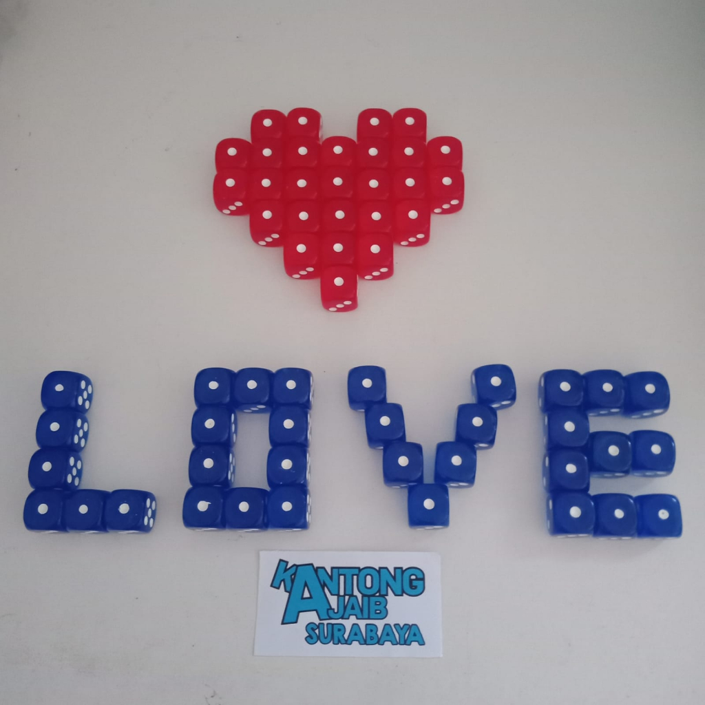 Dadu Transparan Dice Board Game Dadu Mainan Permainan Monopoli Ludo Dice LOVE Transparent