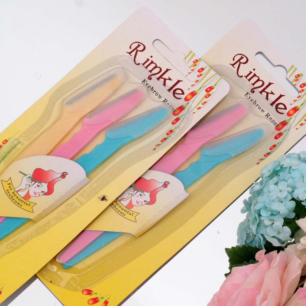 Pencukur Alis SET ISI 3PC Warna Rimple Alat Pencukur Alis Eyebrow Razor Murah