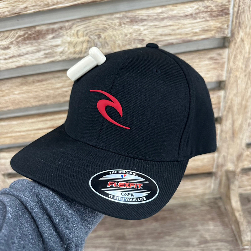 RIPCURL topi flexfit hitam logo OSFM NEW ORIGINAL 100%