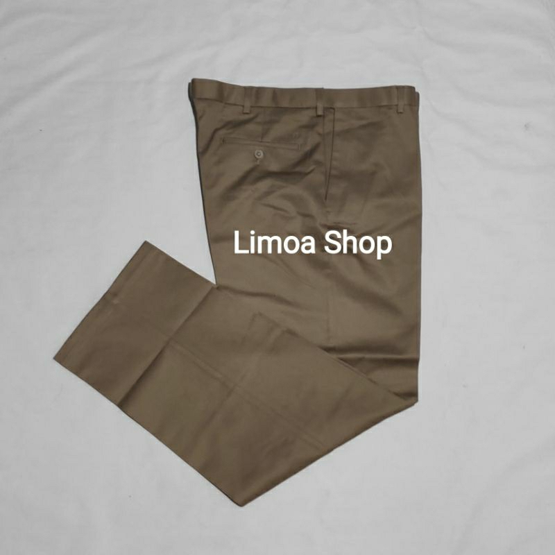 Celana Branded Khaki Katun Tebal, Longgar, Pinggang Melar 5 Cm BLD 02