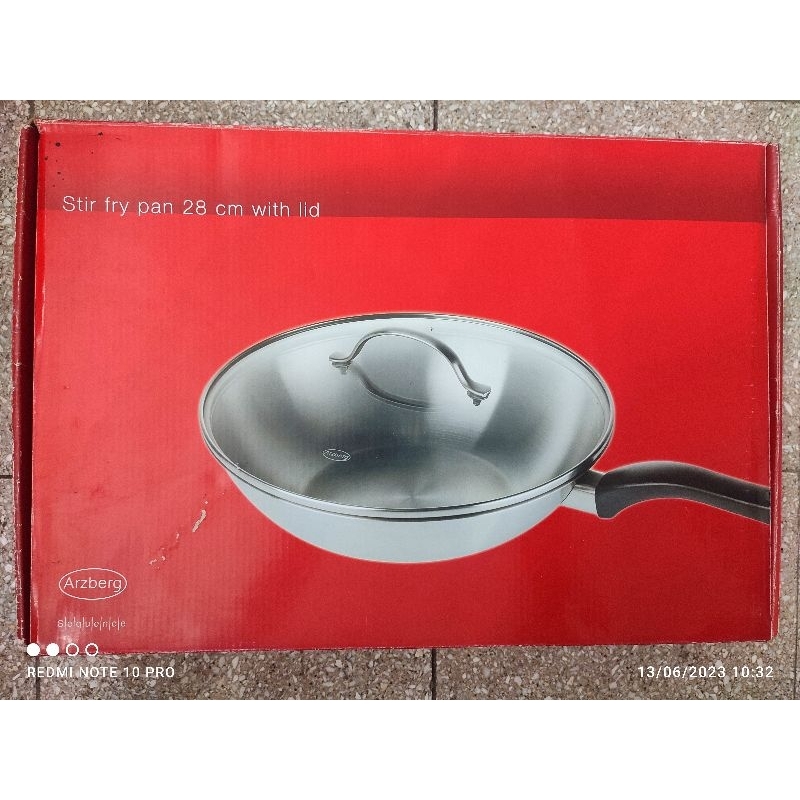 ARZBERG GERMAN Stir Fry Pan 28 Cm With Lid / Panci Penggorengan Tertutup Stainless steel