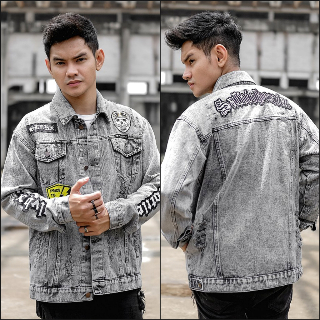 JAKET JEANS PRIA - JAKET DENIM - JAKET PRIA - SALVIO HEXIA - JAKET BORDIR