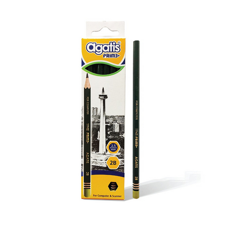 

Agatis Pensil For Computer 2B-1 Box 12Pcs Pencil Sekolah/Ujian Prime Green Edition