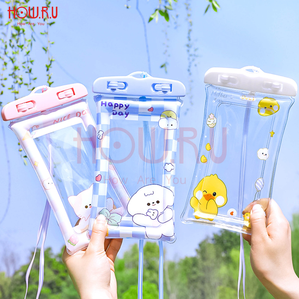 HOW.R.U | Sarung HP anti air lucu / Case pelindung handphone waterproof untuk pool