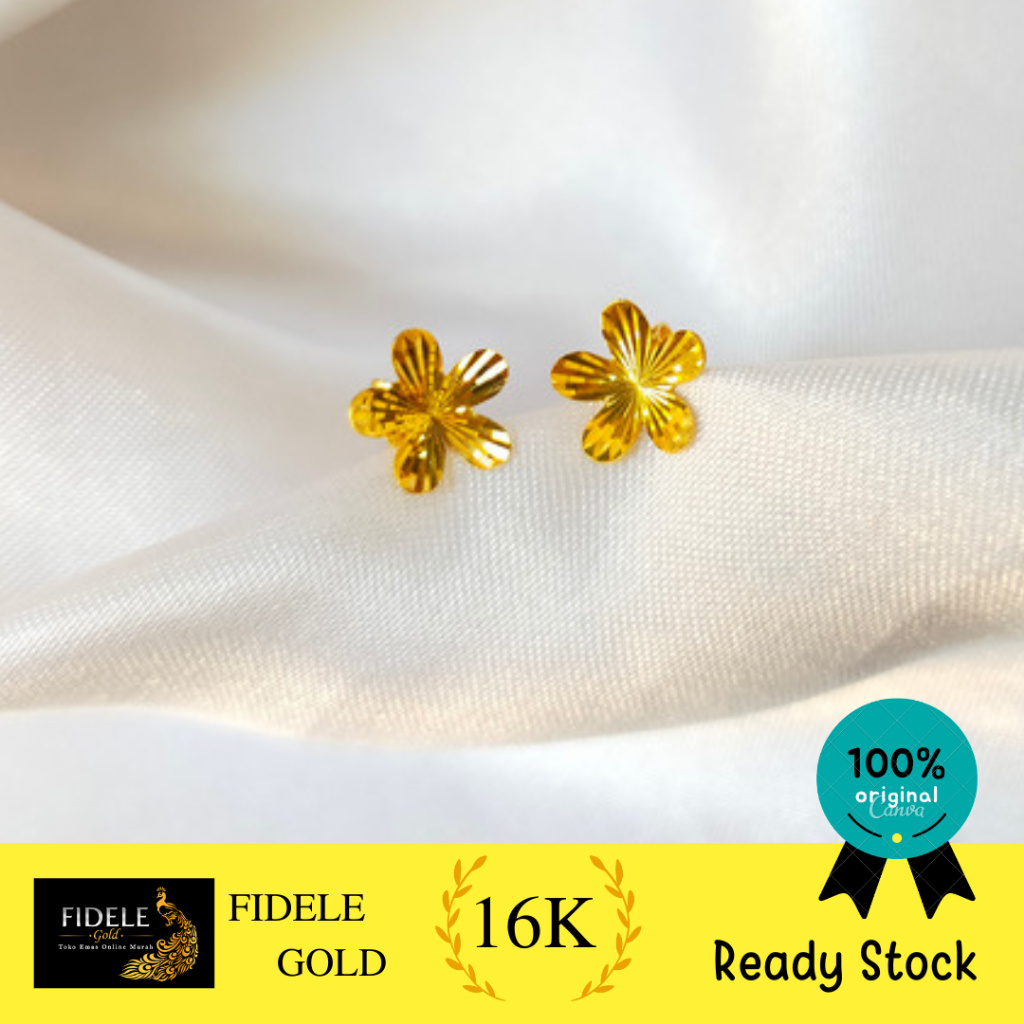 Anting tusuk bunga fashion ubs gold anting tusuk emas asli 700