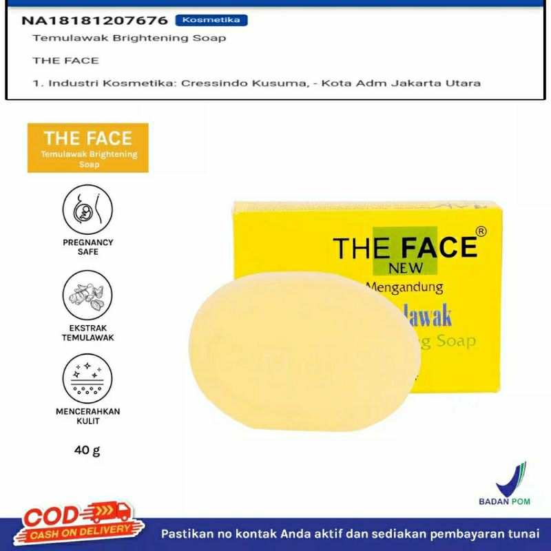 SABUN BATANG THE FACE TEMULAWAK 40g BPOM RESMI ORIGINAL