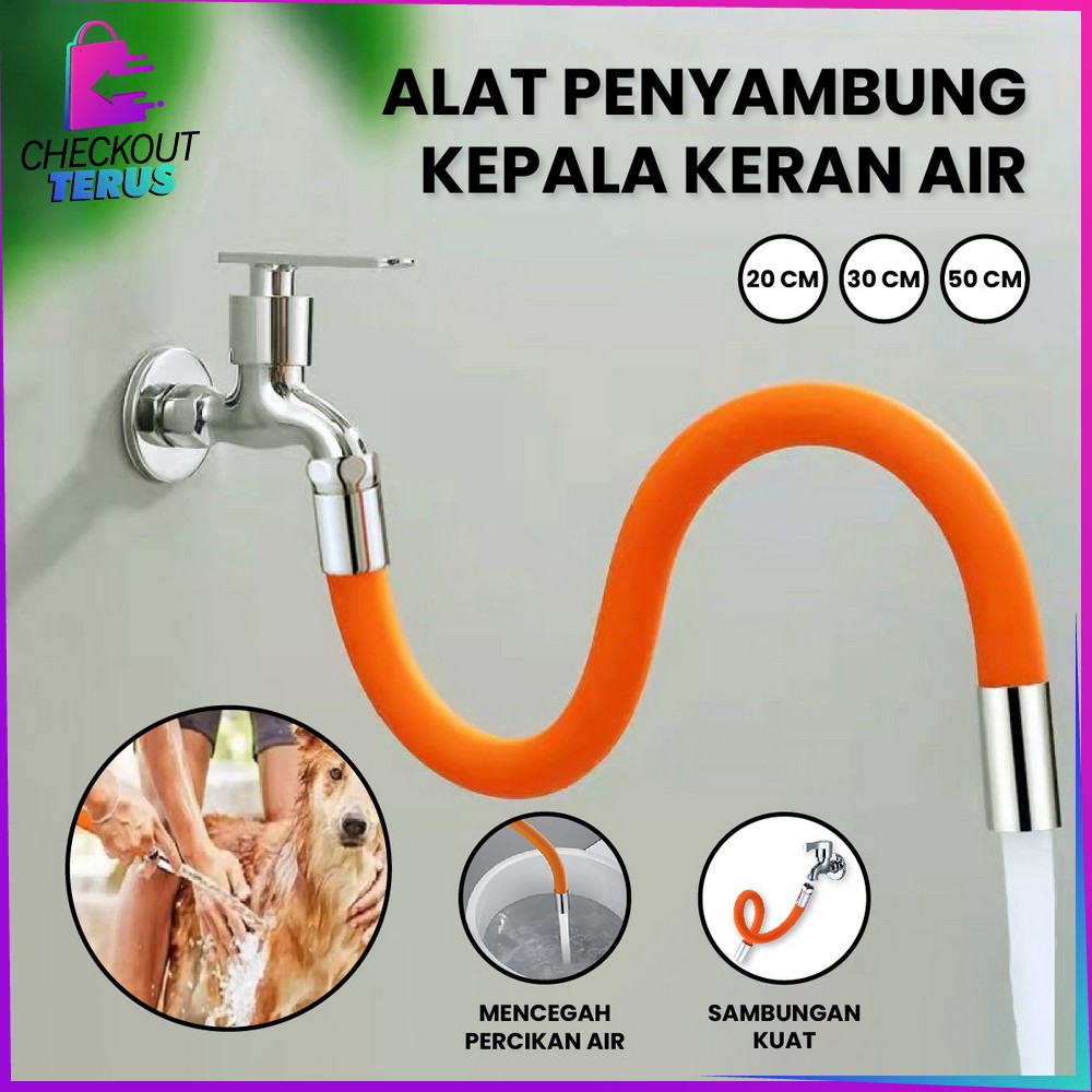 CT C838 Selang Sambungan Kran Air Universal 1/2 Inch 360 Derajat Pipa Elastis Alat Penyambung Kepala Keran Air Wastafel Serbaguna