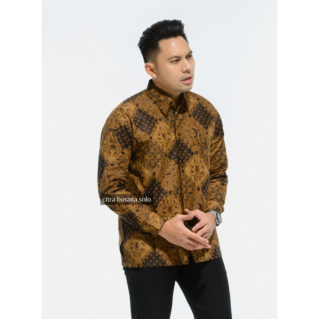 SIDOJAYA Kemeja Batik Pria Full Furing Bahan Katun Primisima