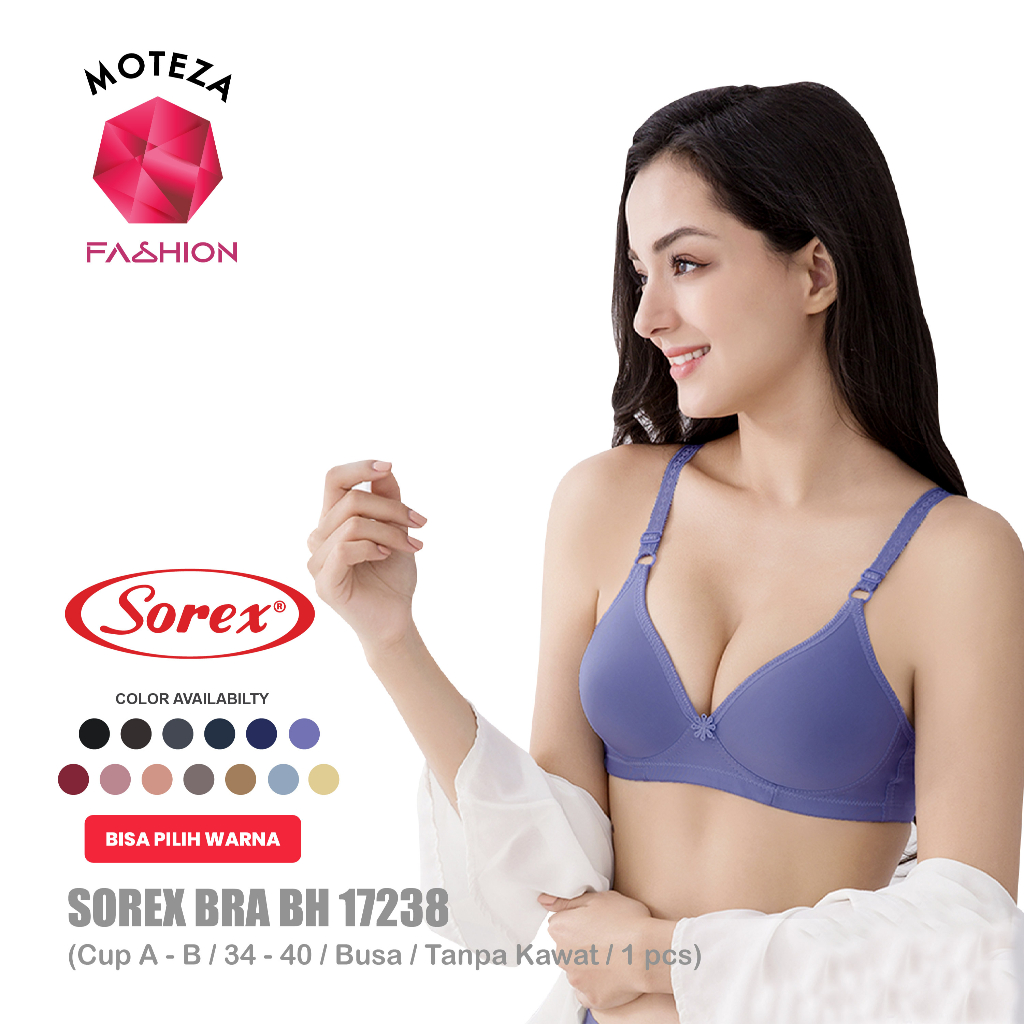 Sorex Bra Wanita - BH 17238 - Busa Cup A - B / Tanpa Kawat - Super Soft - Uk 34 - 40