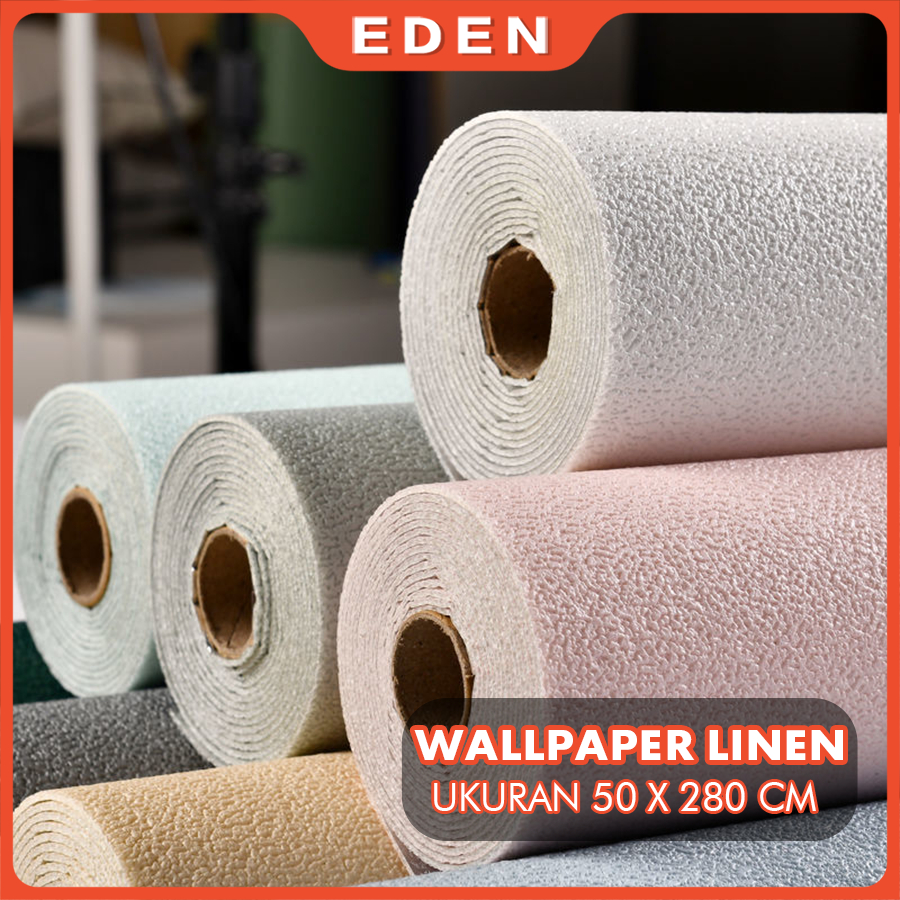 Wallpaper Linen Roll | Wallpaper Dinding | Dekorasi Kamar | Sticker dinding | Motif Kasar