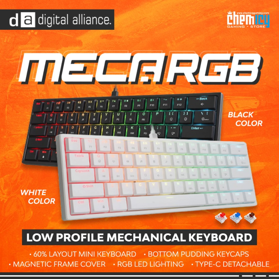 Digital Alliance Meca 6 RGB Low Profile 60% Mechanical Gaming Keyboard