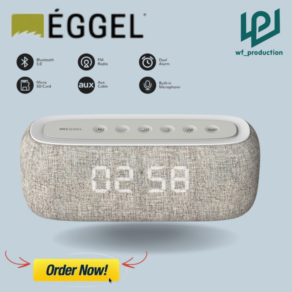 EGGEL Home Clock + Radio + Portable Bluetooth Speaker GARANSI RESMI