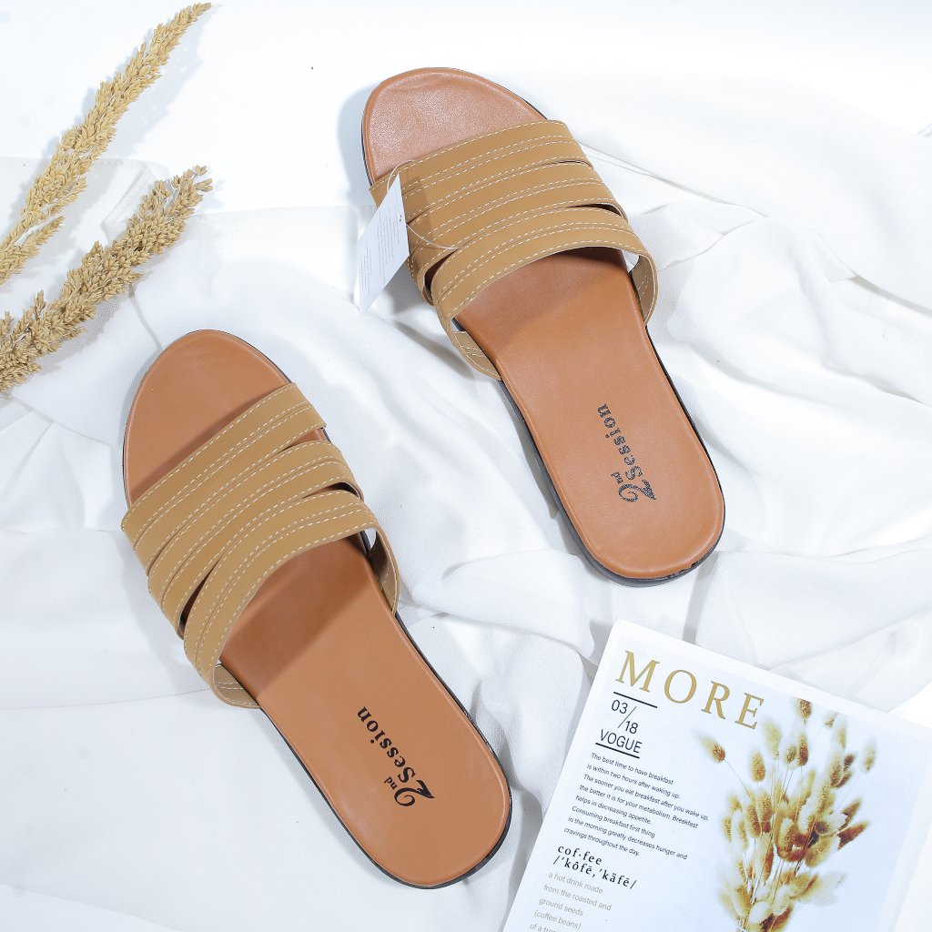 Sandal Perempuan Dewasa Teplek Wanita Selop tali 3 layer