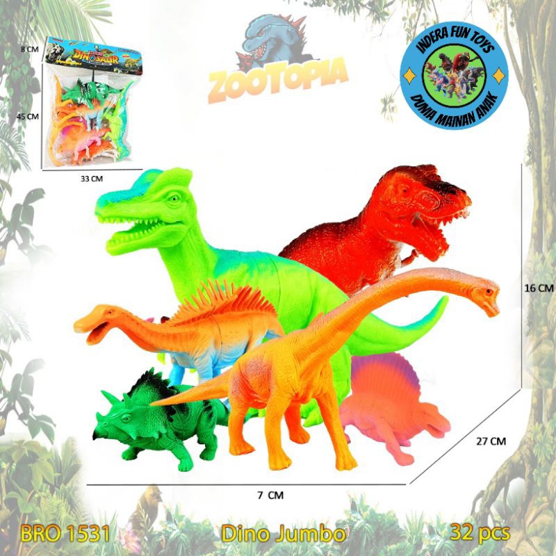 Hewan Dinosaurus Karet Binatang Besar Jumbo Mainan Anak Bayi Edukatif Hobi Koleksi