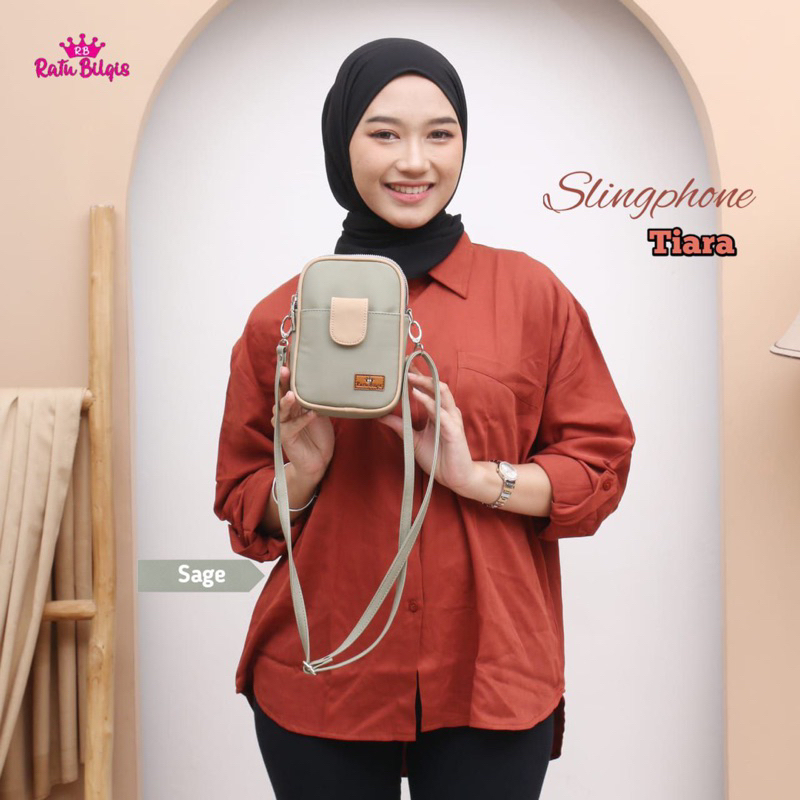 TIARA SLINGPHONE RATU BILQIS tas hp wanita murah chocoly anti air